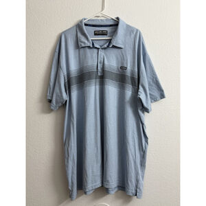 Dixxon Flannel Co Polo Shirt Size 4XL Sport Performance Stretch Blue Striped